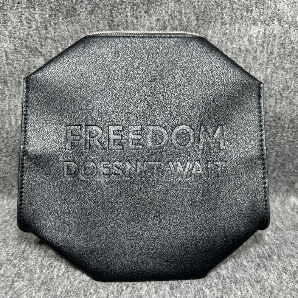 Yves Saint Laurent Black Fabric with White Text